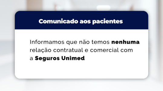 Comunicado aos pacientes